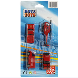 Lot de 4 petites voitures de pompiers