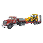 Camion Mack de transport avec tractopelle