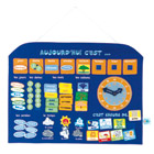 Calendrier avec horloge bleu