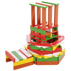 100 planchettes de bois multicolores