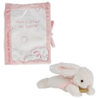 Protège carnet de santé + Doudou Lapin Bonbon rose