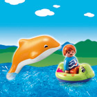 6762-Garçon Avec Dauphin Et Bouée