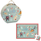 Valisette ronde-Floor Puzzle Géant Alphabet 24 pièces