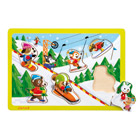 Puzzle en bois Les Animaux sur les Piste de Ski