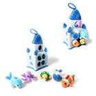 Château bleu et 5 animaux marins