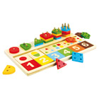 Puzzle nombres - formes bois