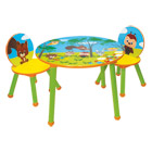 Table + 2 chaises bois