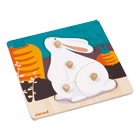 Puzzle lapin Encastrement 4 pièces en bois