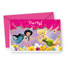 6 Cartes d'invitations + enveloppes Fairies