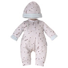 Pyjama Gris étoilé & Bonnet pour poupon 30 cm