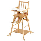 Chaise haute transformable en bois vernie