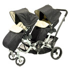 Poussette jumeaux "Noire et Beige"