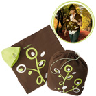 Porte bébé noeud Chocolat/Vert
