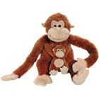 Maman et bébé singe en peluche