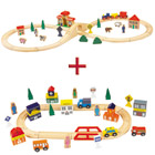 Petit train en bois avec accessoires