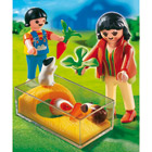 4348-Enfants Avec Terrarium et Cochons d'Inde