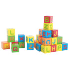 40 cubes en bois alphabet