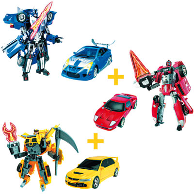 Set 3 robots transformables