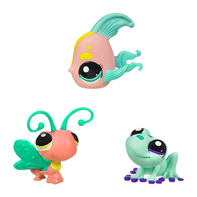 Colonne 3 Petshops Libellule-Grenouille-Poisson