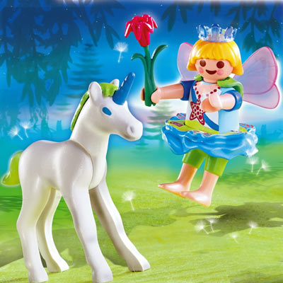 4692-Fée avec bébé licorne
