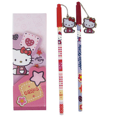 Carnet 3D et 2 stylos Hello Kitty