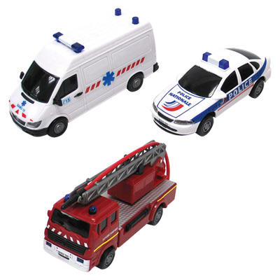 Lot de 3 véhicules d'urgence