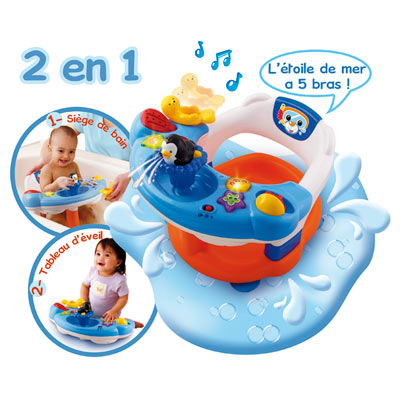 Siège de bain interactif 2 en 1