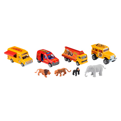 Coffret Pinder 4 véhicules + 4 animaux