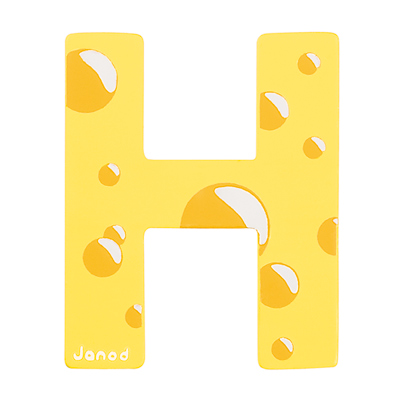 Lettre décorative en bois -H