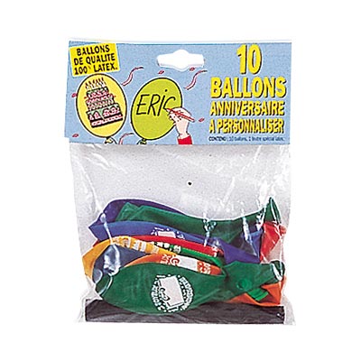 10 ballons anniversaire + feutre