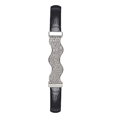 Bracelet cuir noir et strass