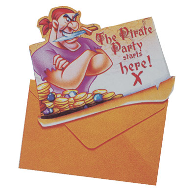 6 Cartes Invitation Pirate 083441