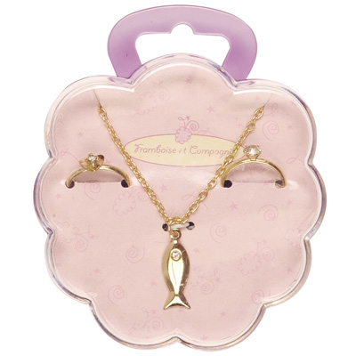 Coffret 2 bagues et pendentif