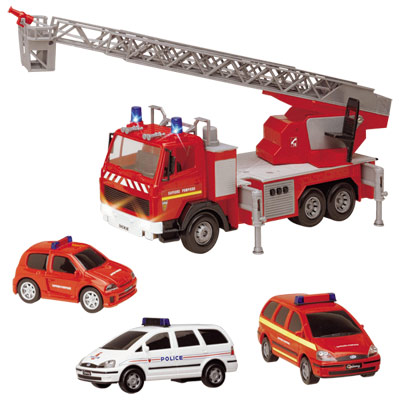 3 véhicules d'urgence et accessoires