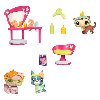 3 Petshop avec accessoires : Salon de beauté