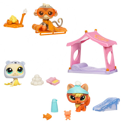 3 Petshop avec accessoires : Journée à la neige