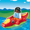 6764-Fillette Avec Bateau Crocodile