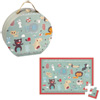 Valisette ronde-Floor Puzzle Géant Alphabet 24 pièces