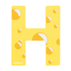 Lettre décorative en bois -H
