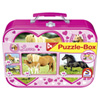 Valisette métallique 4 puzzles Chevaux