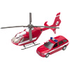Hélico et voiture d'urgence