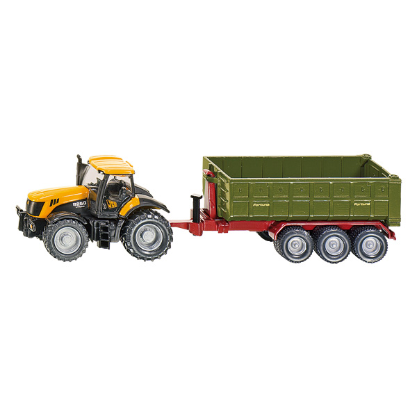 Tracteur JCB Avec Remorque+ Véhicules de chantier et tracteurs + Siku