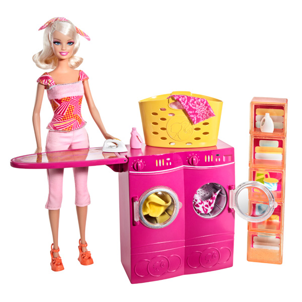 Poupée et Mobilier - Blanchisserie+ poupées mannequin + Mattel