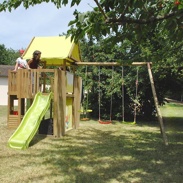 Balancoire Bois Avec Toboggan King Jouet : Portiques & Toboggans – Sport et Jeux de plein air Balancoire Bois Avec Toboggan King Jouet : Portiques & Toboggans – Sport et Jeux de plein air