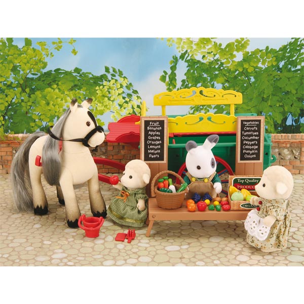 Sylvanian-Etal du Fermier et Poney+ Peluches + Sylvanian