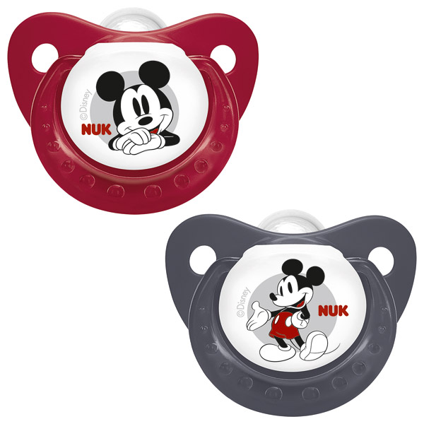 2 Sucettes en silicone T2 Mickey+ Les sucettes + Nuk