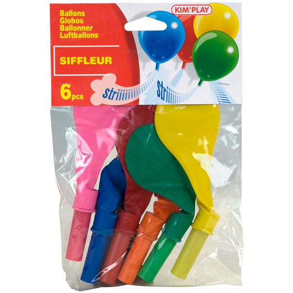Ballons de baudruche siffleur pour 2€