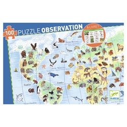 Puzzle observation animaux du monde 100 pièces