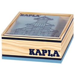 Kapla-40 planchettes bois bleu ciel