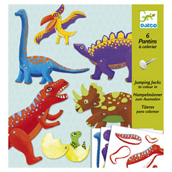 Pantins à colorier dinosaures